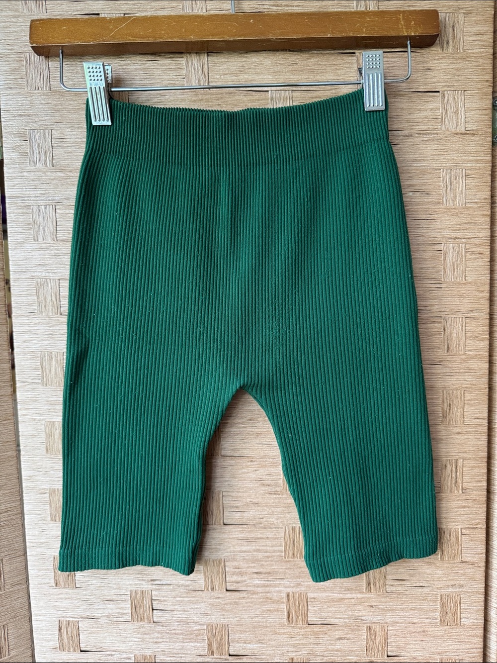 Zara Ribbed Bike Shorts - Forest Green